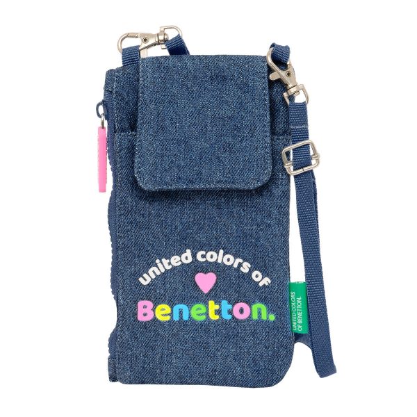 Purse Benetton Denim Mobile Bag Blue For Cheap