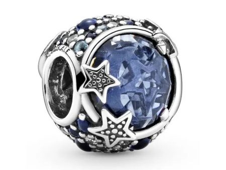 Woman s charm link Pandora CELESTIAL BLUE SPARKLING STARS Online Hot Sale