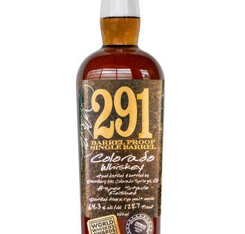 291 Colorado Whiskey Barrel Proof Single Barrel Rye on Sale