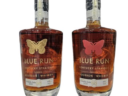 Blue Run Kentucky Straight Chosen Bourbon Whiskey 2-Bottle Set - Butterfly Gala 2023 Hot on Sale